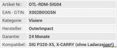 OuterImpact Red Dot Adapter SIG P320-X5
