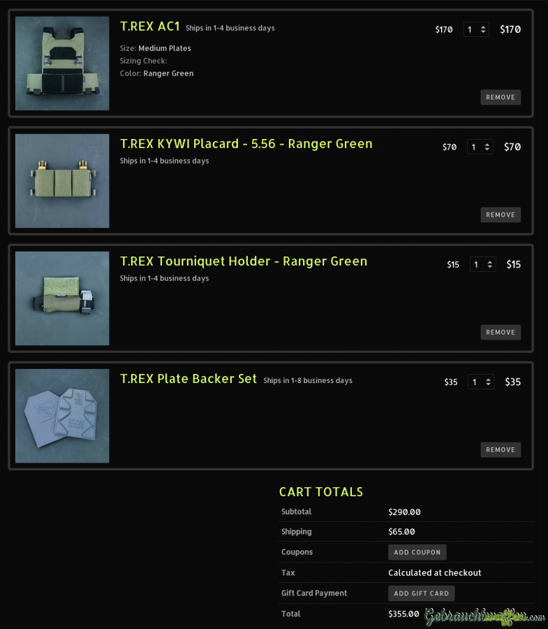 T-REX Arms Plate Carrier Komplett T-REX Arms Plate Carrier Komplett