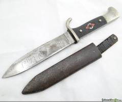 Original Fahrtenmesser HJ mit Devise aus Wk2 (RZM M7/42 1936)