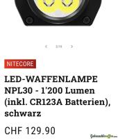 LED-Waffenlampe Nitecore NPL30 - 1200 Lumen
