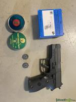 RWS Co2 Pistole C225 mit 10 Kartuschen und Diabolos