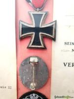 Original Urkunde SS + Abzeichen aus Wk2