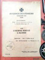 Original Urkunde SS + Abzeichen aus Wk2