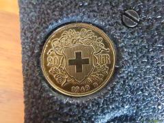 Griffschalen SIG 210 / P49 mit Goldvreneli Replica 1949