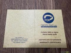 Sammlermesser FOX DAMASCO, Oreste Frati. No. 1189
