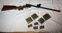 1 Langlaufrevolver, 45 Long Colt, mit ZF und Anschlagschaft und Munition