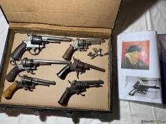 6 Revolver, Le Fauchet Revolver Set, Kaliber 9 mm + Kaliber  7 mm, mit 6 Patronen