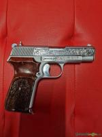 verchromte und gravierte Zastava M88-Pistole, Kaliber 9x19 mm
