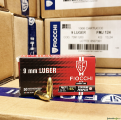 1'000 neue 9x19-mm-Fiocchi-Patronen in der Originalverpackung.
